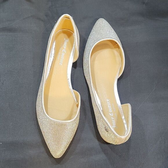 BRAND NEW JUICY COUTURE JEWEL STUDDED D'ORSAY POINTED TOE SLIP-ON FLAT S… - Picture 3 of 14